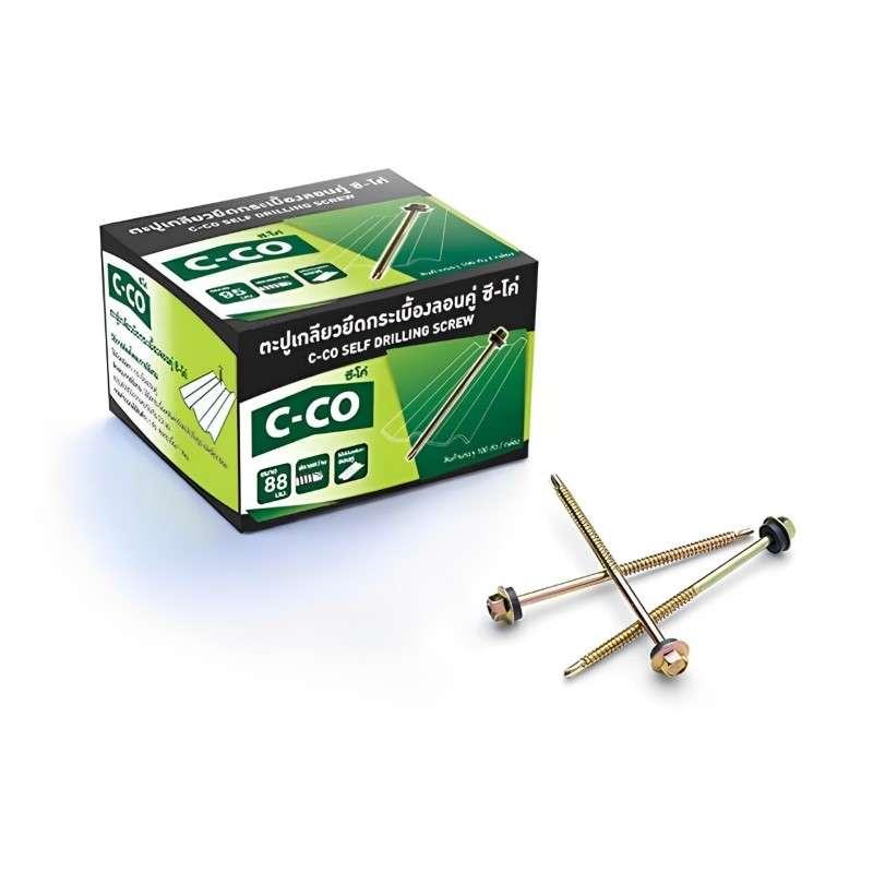 ตะปูเกลียวยึดลอนคู่ปลายสว่าน ซี-โค่ 88 มม. (3.5") (100 ตัว/ถุง)-1