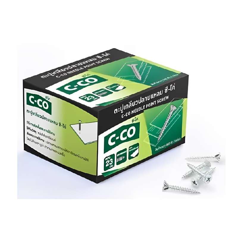 ตะปูเกลียวปลายแหลม ซี-โค่ 23 มม. (1") (500 ตัว/กล่อง)-1