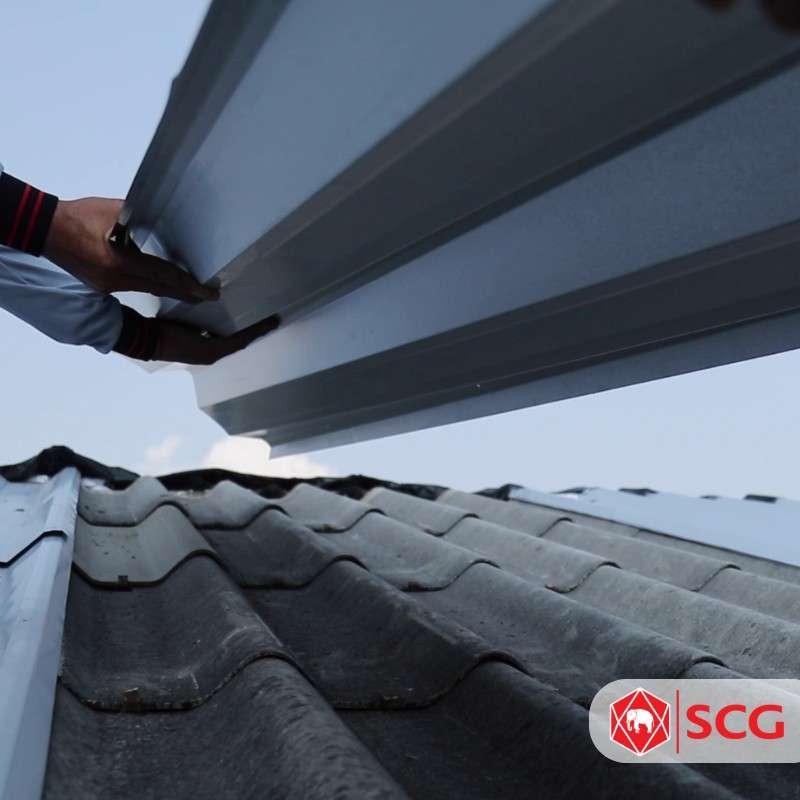 บริการซ่อมหลังคารั่วด้วยวิธี Top up Roof SCG สำหรับกระเบื้องหลังคาลอนคู่-1