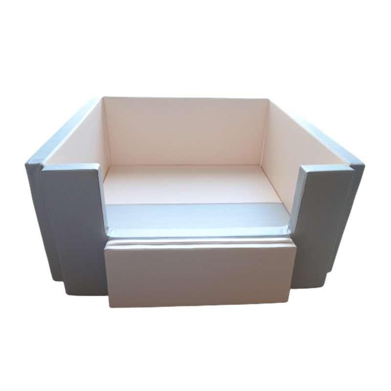 คอกกั้นเด็ก GEKO หนัง PU สีเทา-ขาว ขนาด Compact 1.35x1.35 ม.-1