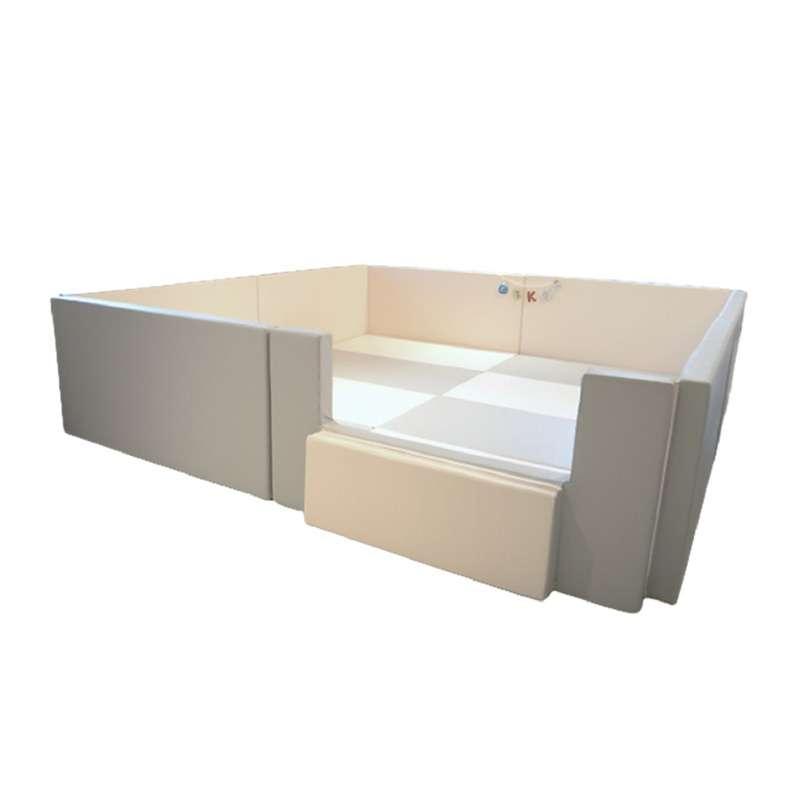 คอกกั้นเด็ก GEKO หนัง Silicone สีเทา-ขาว ขนาด Mega 2.55x2.55 ม.-1