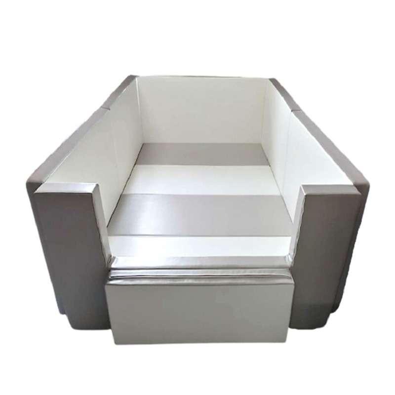 คอกกั้นเด็ก GEKO หนัง PU สีเทา-ขาว ขนาด 1.22x2.15 ม. (3.5 ฟุต)-1