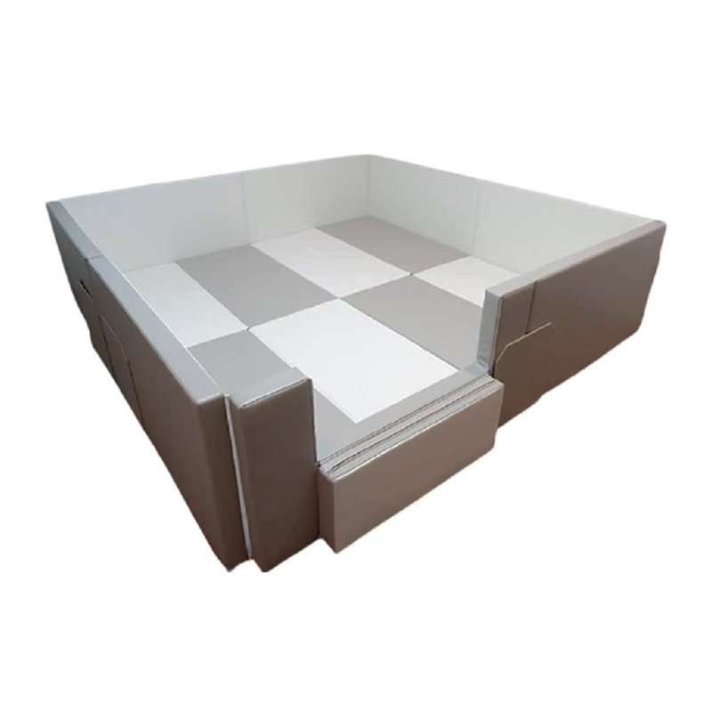 คอกกั้นเด็ก GEKO หนัง PU สีเทา-ขาว ขนาด Large 2.00x2.00 ม.-1