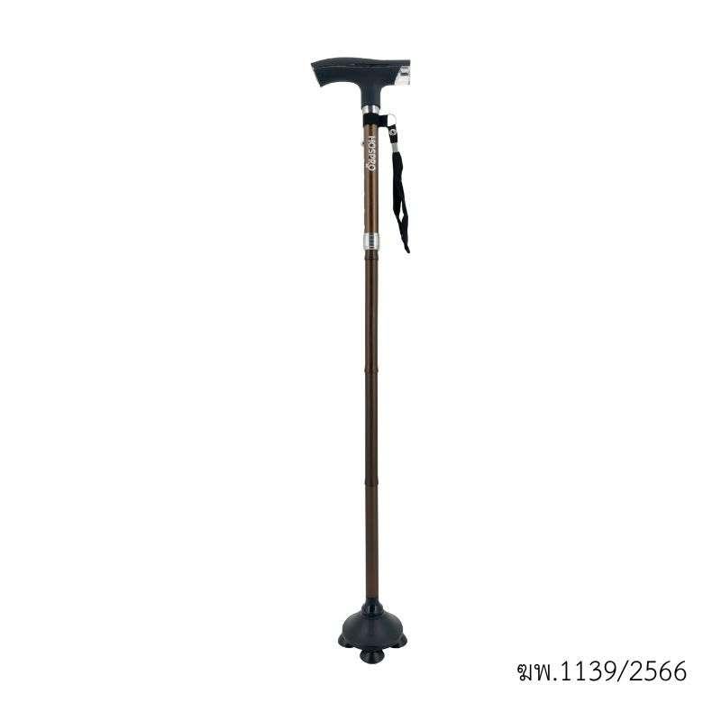 ไม้เท้าไฟฉายขาเดี่ยว พับได้ Hospro รุ่น WSL002 สีน้ำตาล-1