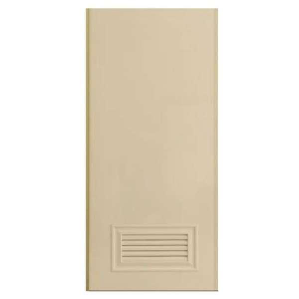 ประตู PVC UNIX รุ่น Super บานเรียบ+เกล็ด (L2) สีครีม 70x180 ซม. (เจาะลูกบิด)-1