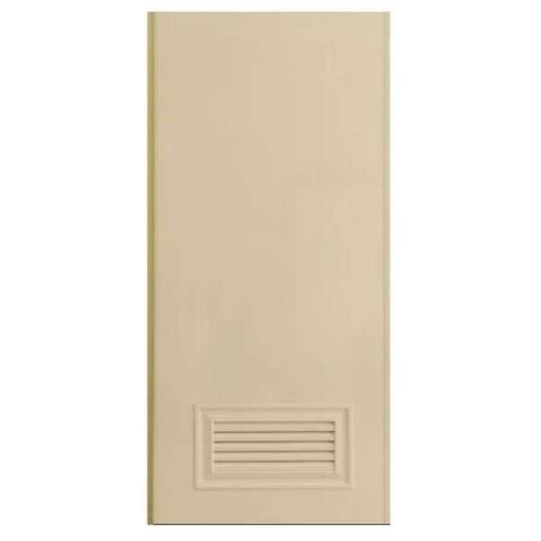 ประตู PVC UNIX รุ่น Super บานเรียบ+เกล็ด (L2) สีครีม 70x180 ซม. (ไม่เจาะลูกบิด)-1