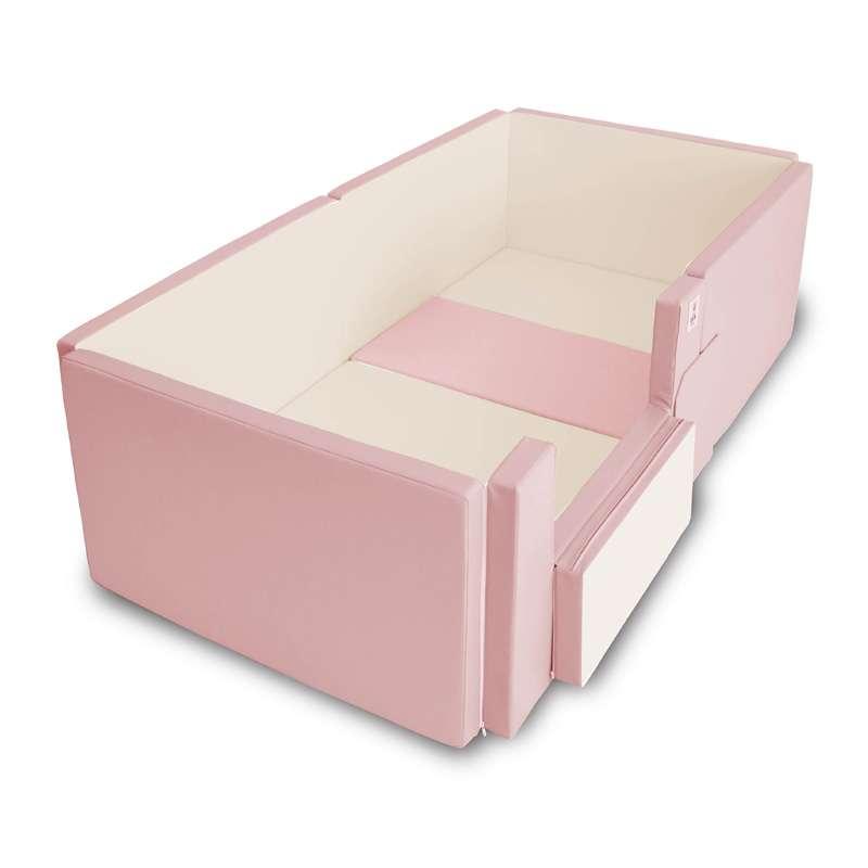 คอกกั้นเด็ก GEKO หนัง PU สีชมพู-ครีม ขนาด Standard 1.35x2.55 ม.-1