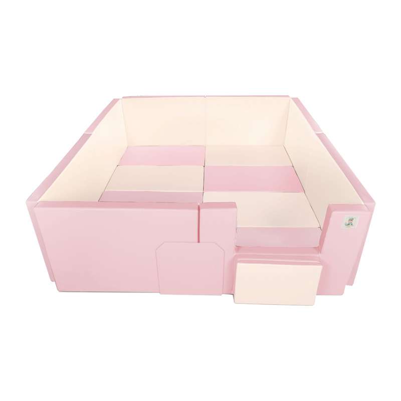 คอกกั้นเด็ก GEKO หนัง PU สีชมพู-ครีม ขนาด 1.97x2.15 ม. (6 ฟุต)-1