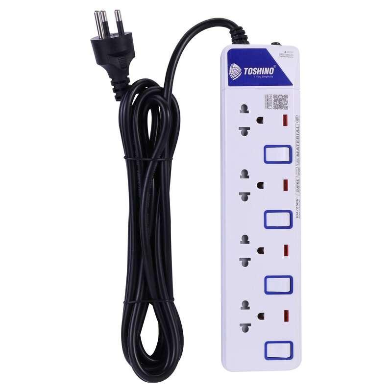 รางปลั๊ก TOSHINO รุ่น ET-914 รางปลั๊ก 4 ช่อง 4 สวิตช์ สายยาว 3 ม. (10A/2300W) (สีขาว)-1