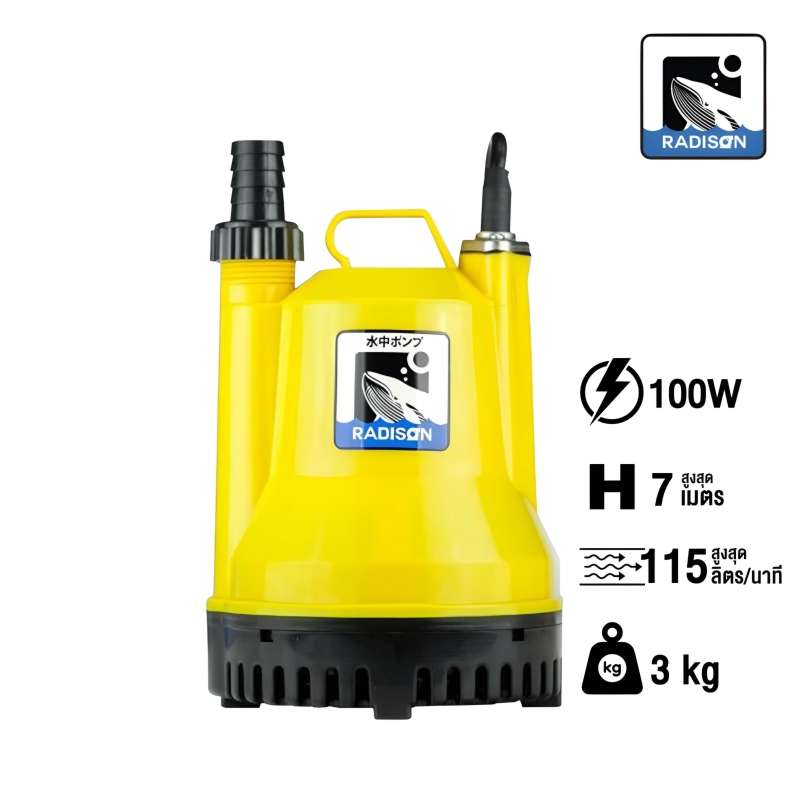 ปั๊มแช่ น้ำดี RADISON รุ่น RDW-100 ท่อ 1 นิ้ว ขนาด 100 วัตต์-1