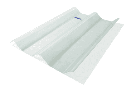 แผ่นโปร่งแสง ตราเสือ ลอนคู่ 0.50X1.20 สีขาวใส 0.8-1