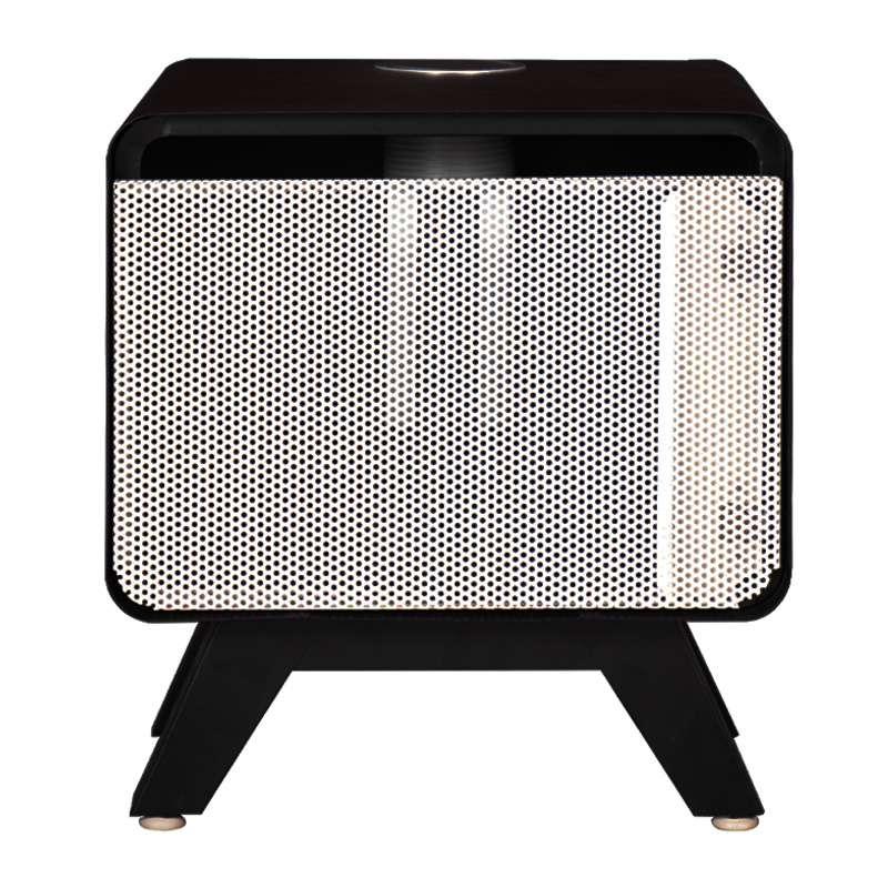 ตู้หัวเตียงมีปลั๊กในตัว รุ่น PUNTO POWER สีดำด้าน/ขาวครีม-1