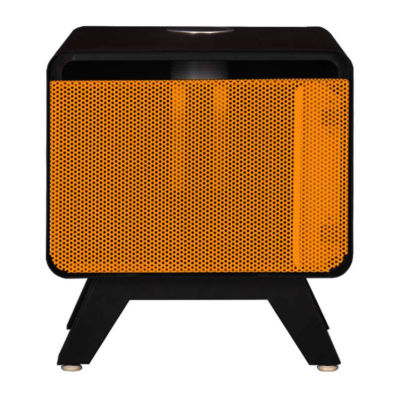 ตู้หัวเตียงมีปลั๊กในตัว รุ่น PUNTO POWER สีดำด้าน/ส้ม-1