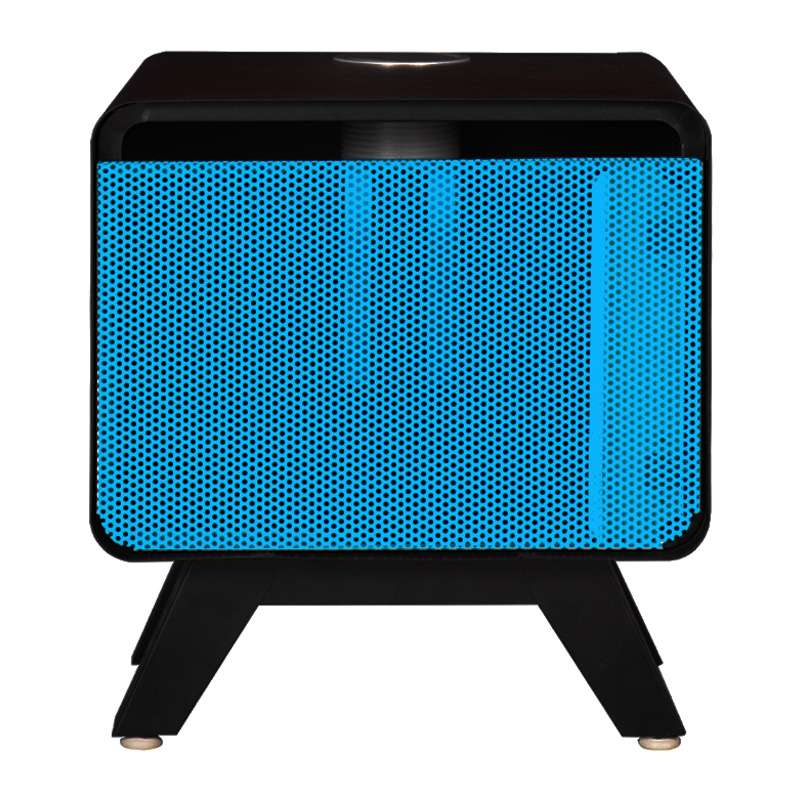 ตู้หัวเตียงมีปลั๊กในตัว รุ่น PUNTO POWER สีดำด้าน/ฟ้า-1