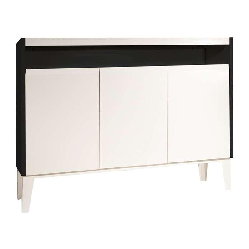 ตู้โชว์ SLIK 3บานเปิด สีดำด้าน/ขาวครีม-1