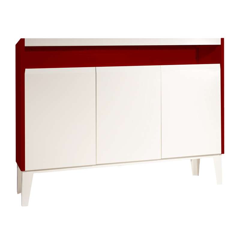 ตู้โชว์ SLIK 3บานเปิด สีแดง/ขาว-1