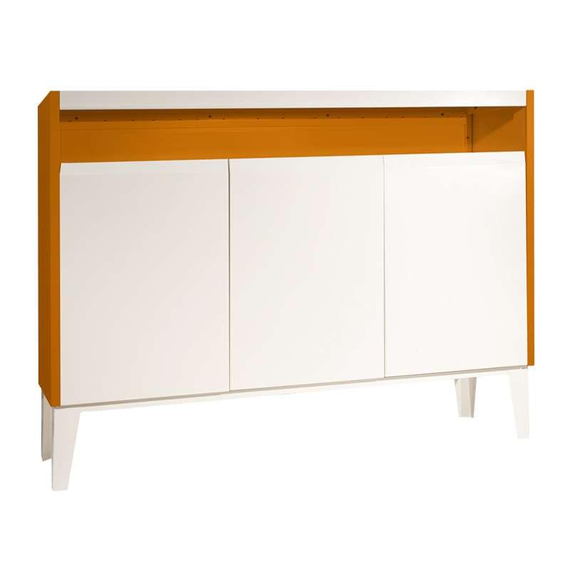 ตู้โชว์ SLIK 3บานเปิด สีส้ม/ขาว-1