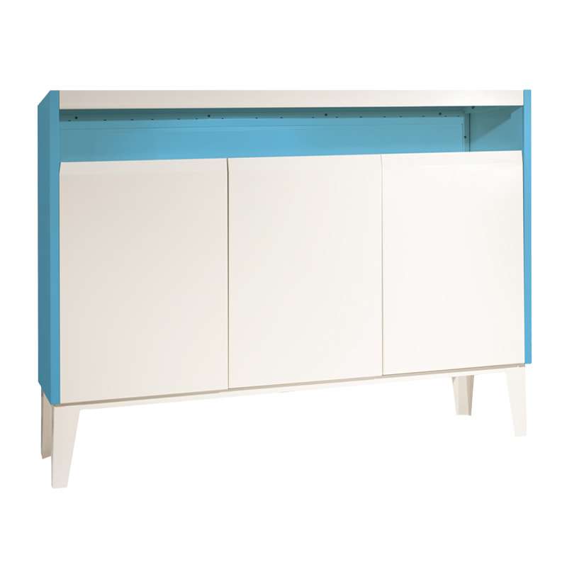 ตู้โชว์ SLIK 3บานเปิด สีฟ้า/ขาว-1