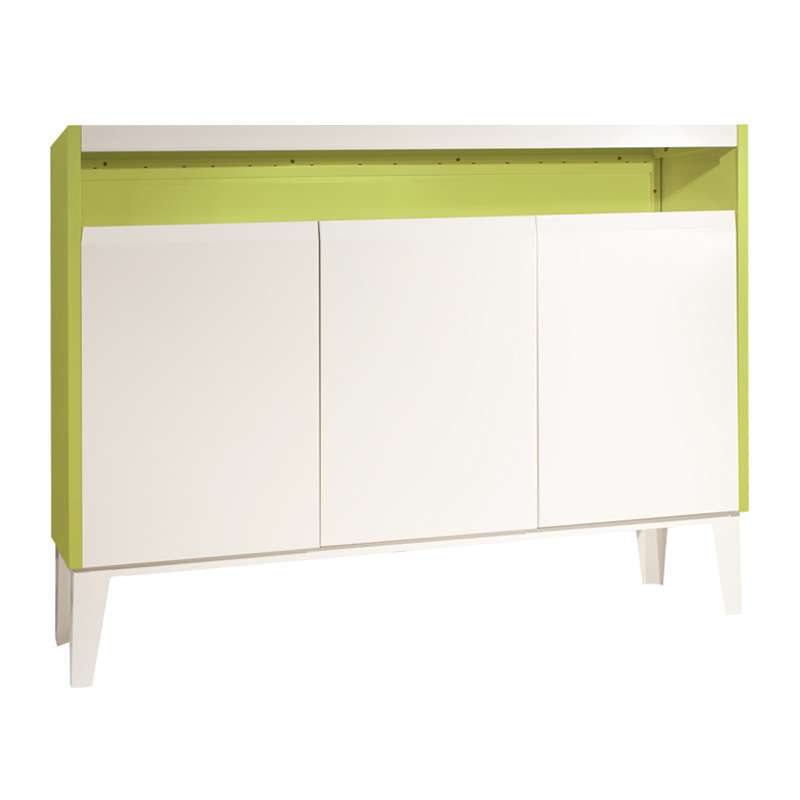 ตู้โชว์ SLIK 3บานเปิด สีเขียว/ขาว-1