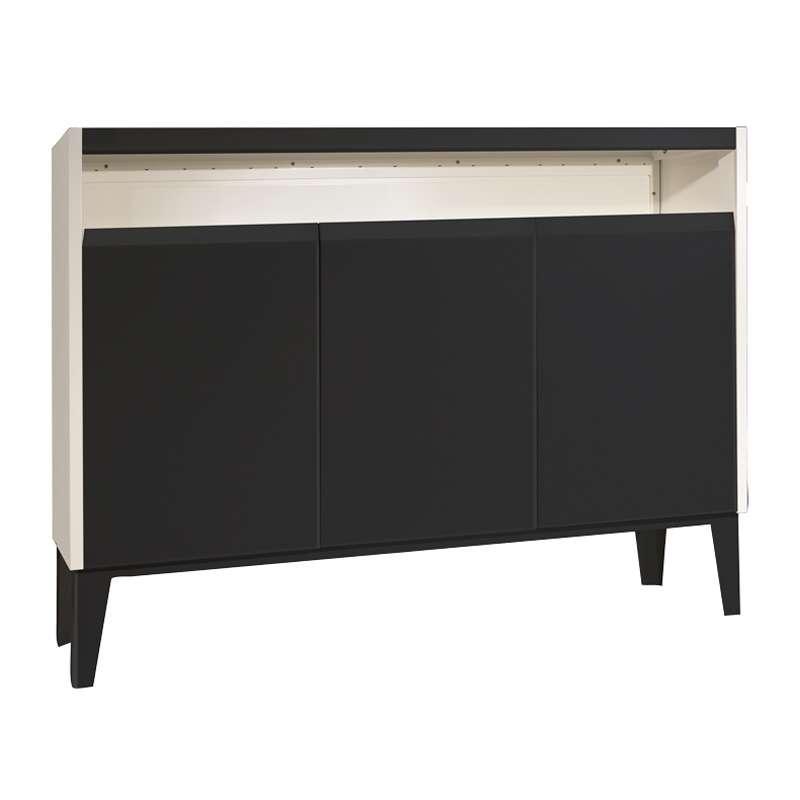 ตู้โชว์ SLIK 3บานเปิด สีขาว/ดำด้าน-1