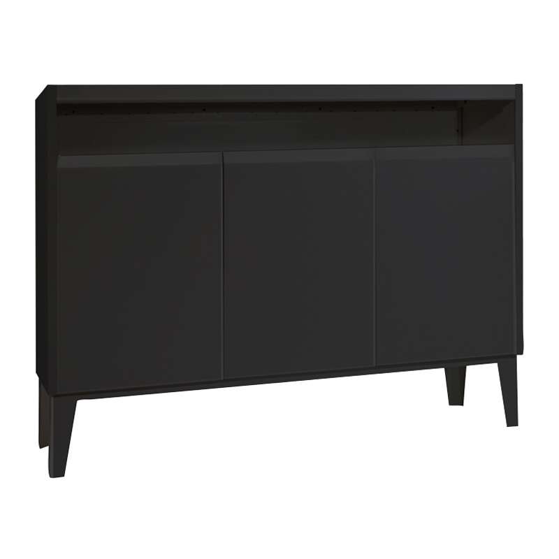 ตู้โชว์ SLIK 3บานเปิด สีดำด้าน/ดำด้าน-1