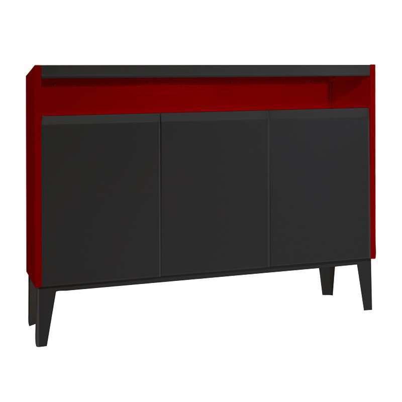 ตู้โชว์ SLIK 3บานเปิด สีแดง/ดำด้าน-1