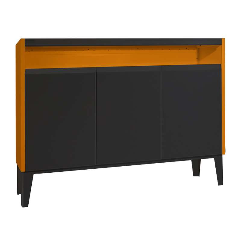 ตู้โชว์ SLIK 3บานเปิด สีส้ม/ดำด้าน-1