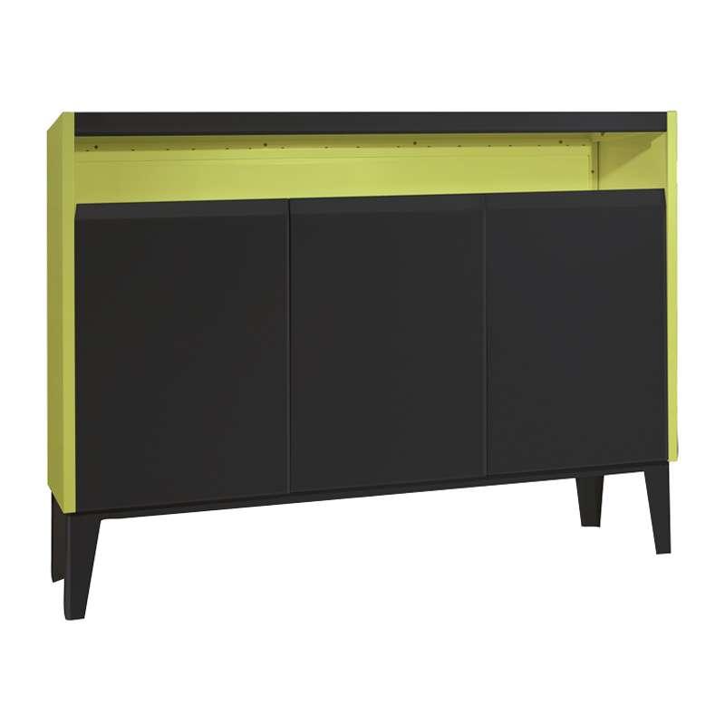 ตู้โชว์ SLIK 3บานเปิด สีเขียว/ดำด้าน-1