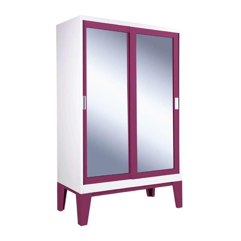 ตู้เสื้อผ้าRopa บานเลื่อนกระจกเงา สีม่วง-1
