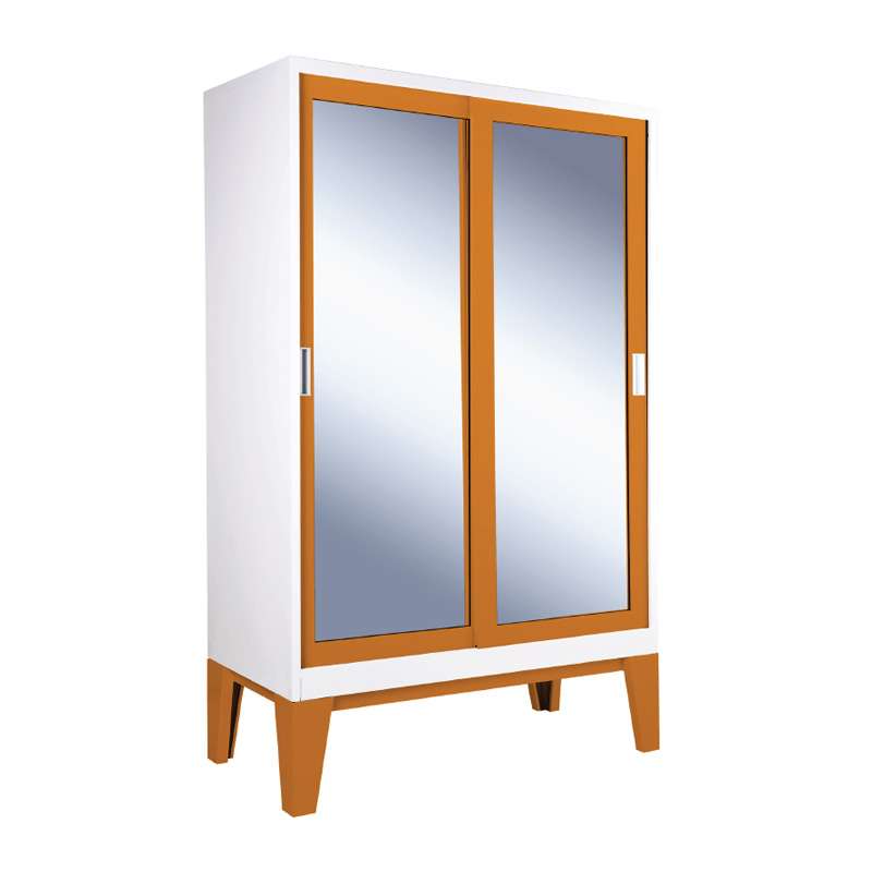 ตู้เสื้อผ้าRopa บานเลื่อนกระจกเงา สีส้ม-1