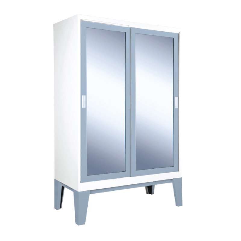 ตู้เสื้อผ้าRopa บานเลื่อนกระจกเงา สีเทา-1