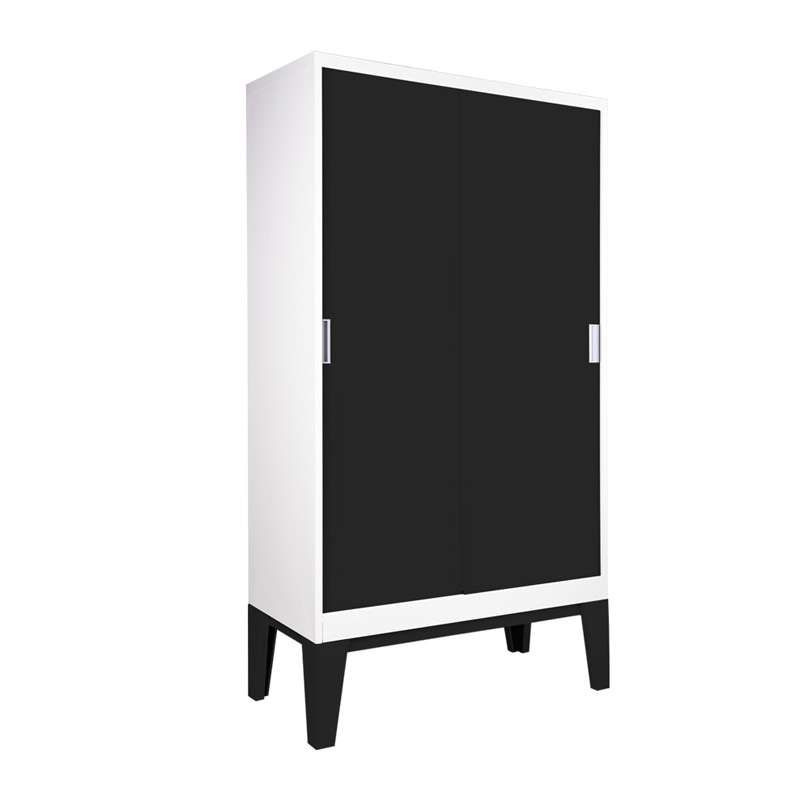 ตู้เสื้อผ้าRopa บานเลื่อนทึบ สีดำ-1