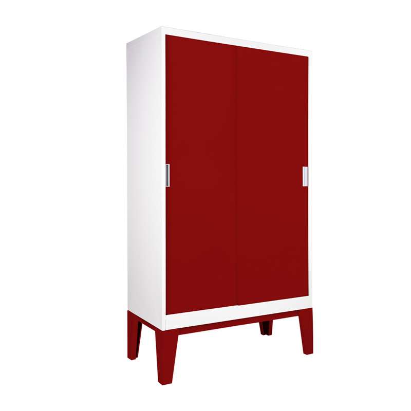 ตู้เสื้อผ้าRopa บานเลื่อนทึบ สีแดง-1