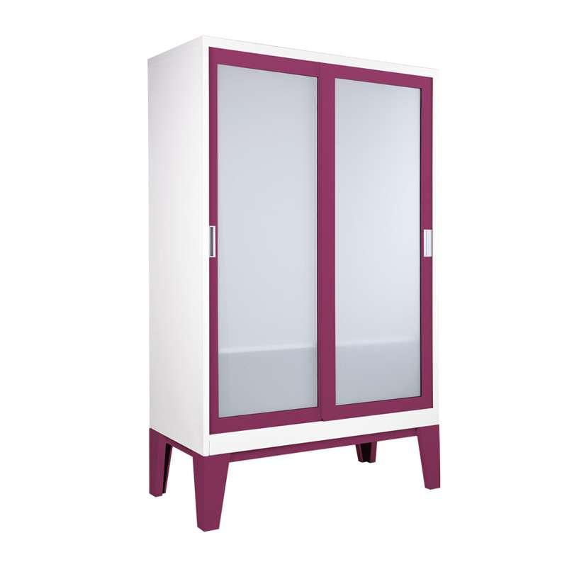 ตู้เสื้อผ้าRopa บานเลื่อนกระจกฝ้า สีม่วง-1
