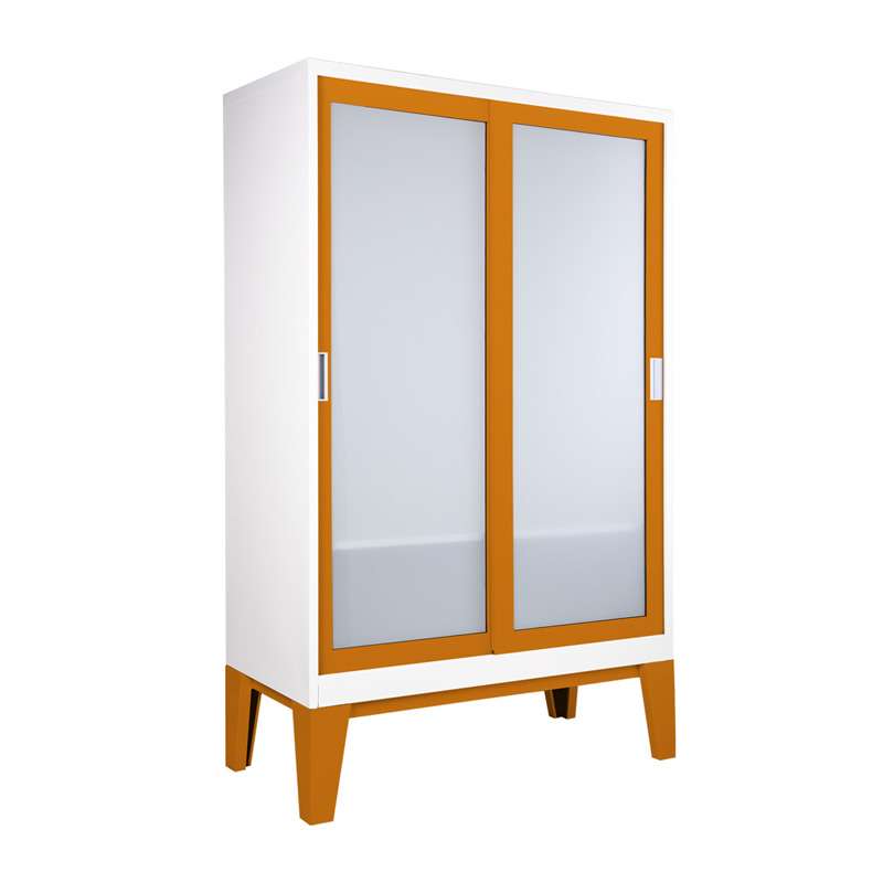 ตู้เสื้อผ้าRopa บานเลื่อนกระจกฝ้า สีส้ม-1