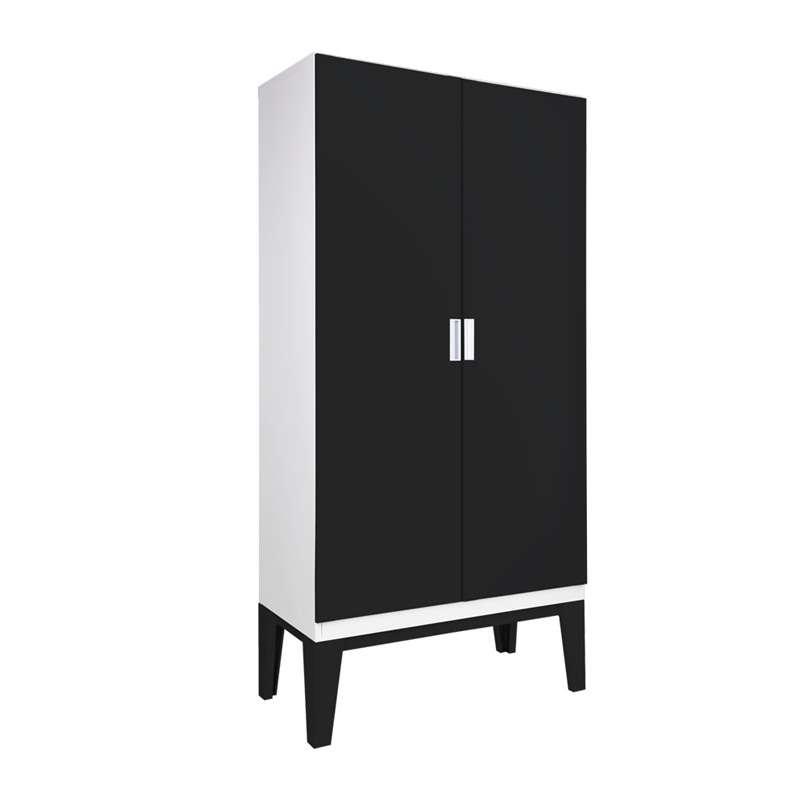 ตู้เสื้อผ้าRopa บานเปิดทึบ สีดำ-1
