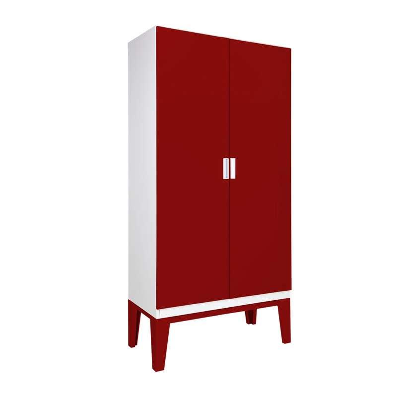 ตู้เสื้อผ้าRopa บานเปิดทึบ สีแดง-1