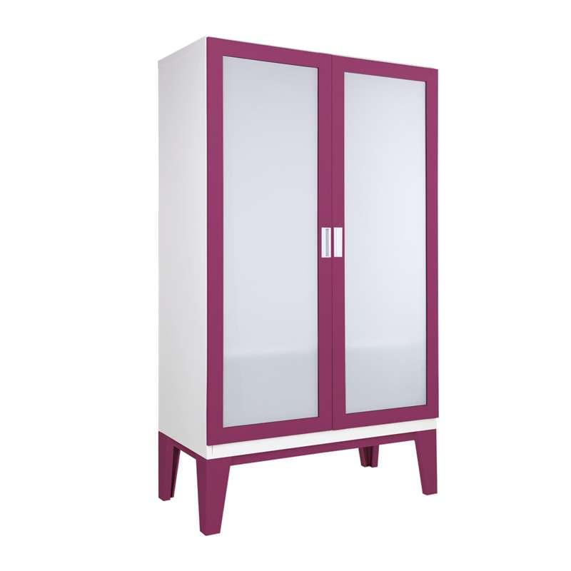 ตู้เสื้อผ้าRopa บานเปิดกระจกเงา สีม่วง-1