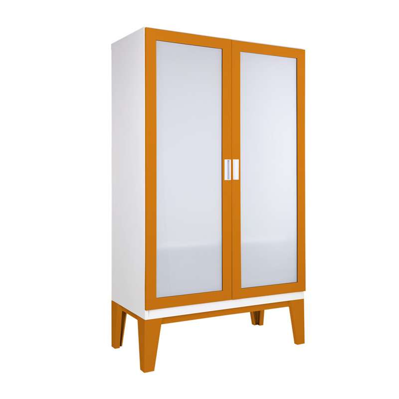 ตู้เสื้อผ้าRopa บานเปิดกระจกเงา สีส้ม-1