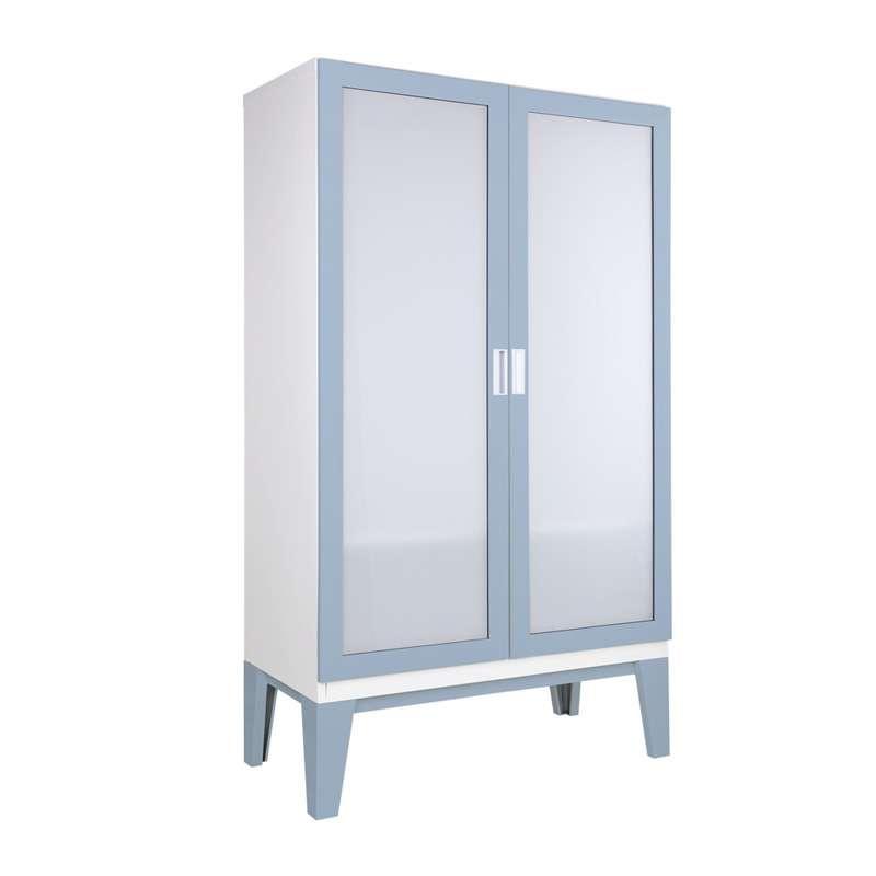 ตู้เสื้อผ้าRopa บานเปิดกระจกเงา สีเทา-1