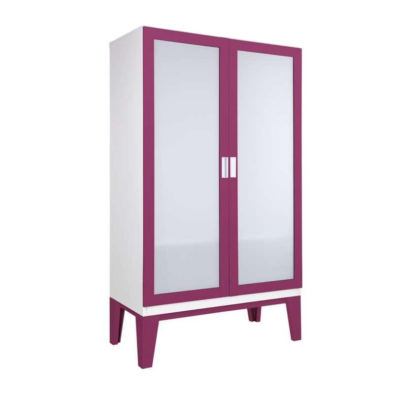 ตู้เสื้อผ้าRopa บานเปิดกระจกฝ้า สีม่วง-1