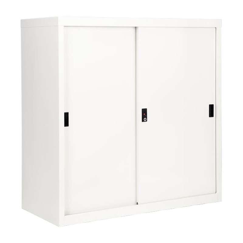 ตู้บานเลื่อนทึบ 3ฟุต สีขาวครีม-1