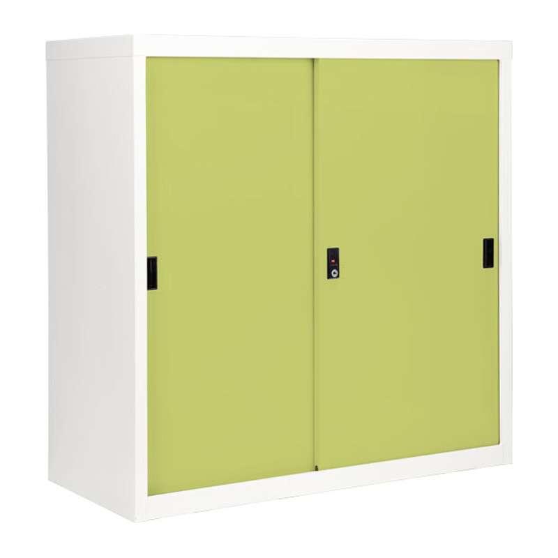 ตู้บานเลื่อนทึบ 3ฟุต สีเขียว-1