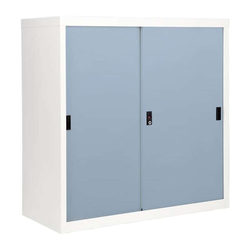 ตู้บานเลื่อนทึบ 3ฟุต สีเทา-1