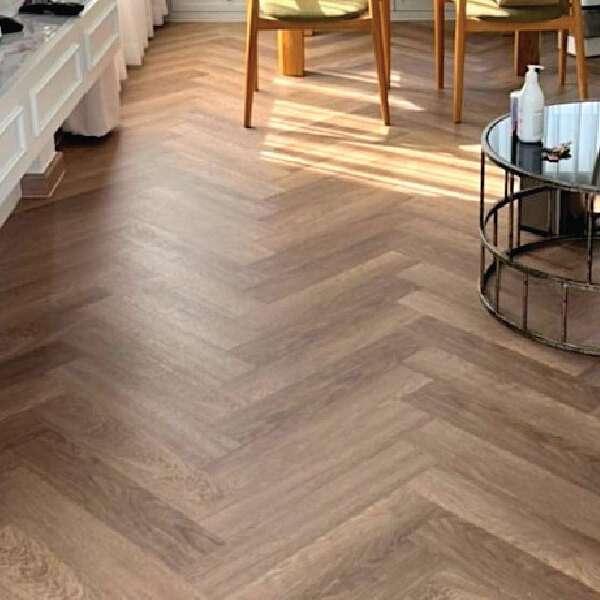 DR.FLOOR พื้นกระเบื้องยางลายก้างปลา SPC Herringbone Series 5.3mm (Click Lock) DF-H53-W26-1