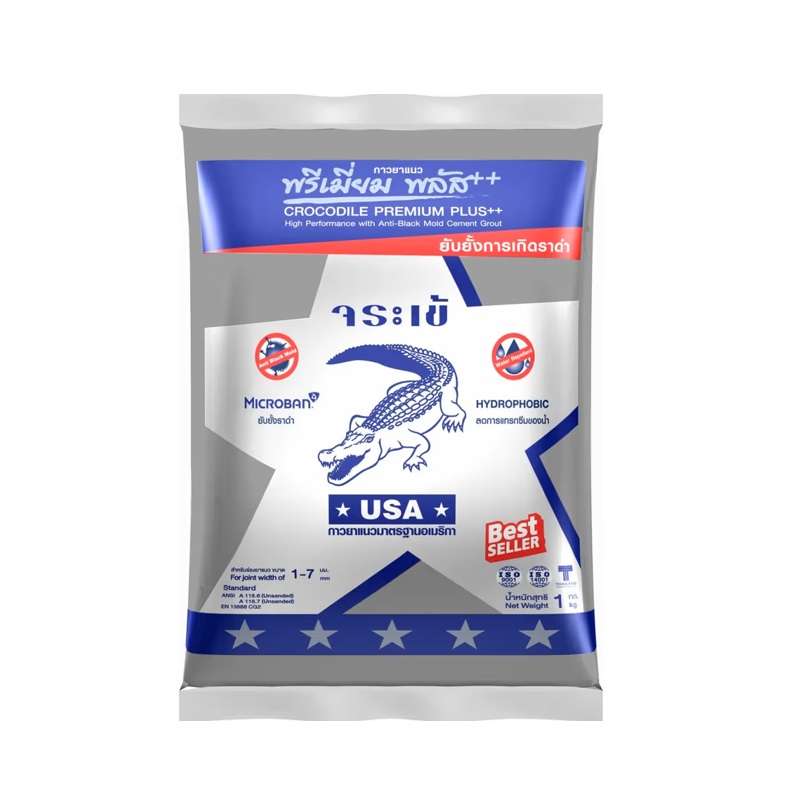 ยาแนวพรีเมี่ยมพลัส เทาธรรมชาติ จระเข้ (1 กก.)-1