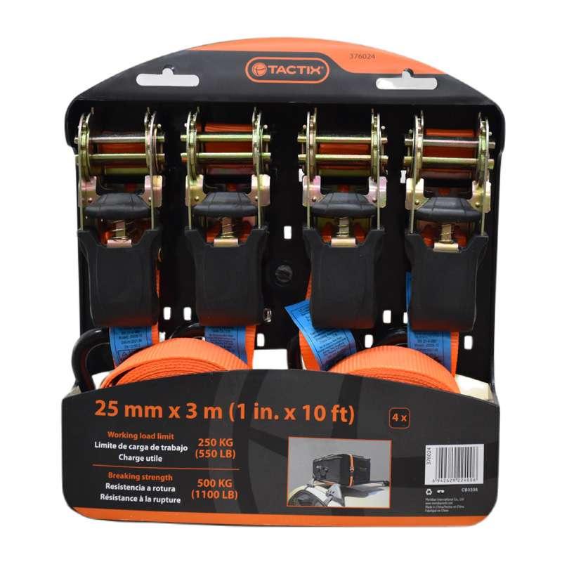 สายรัดอเนกประสงค์ ขนาด 25 mm x 3 m 250kg รุ่น 376024 TACTIX ยาว 3 เมตร (4 ชิ้น)-1