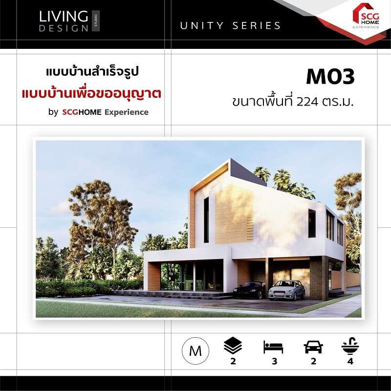 แบบบ้านเพื่อขออนุญาต Size M M03 Unity-1