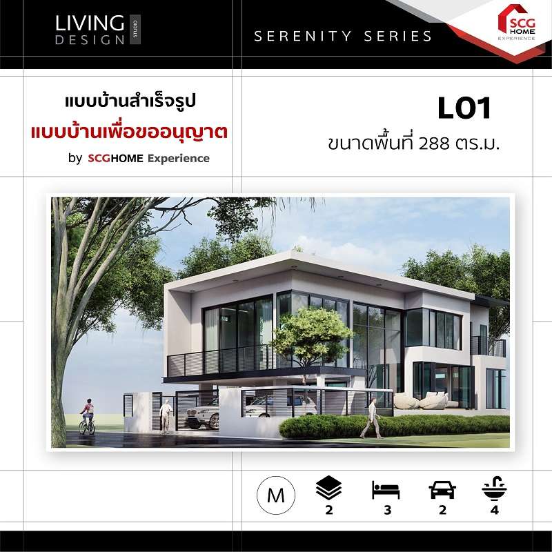 แบบบ้านเพื่อขออนุญาต Size M L01 Serenity-1