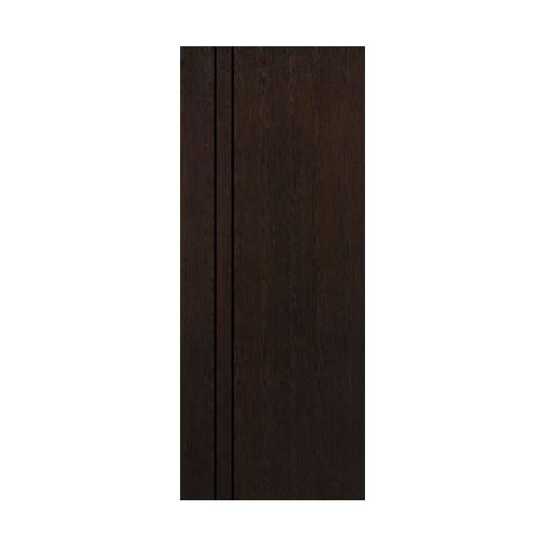 ประตู UPVC 80X200 SCG HOME SPRM009 ผิว Revo เส้นพลาสติกสีดำ Brown Wenge ไม่เจาะลูกบิด-1